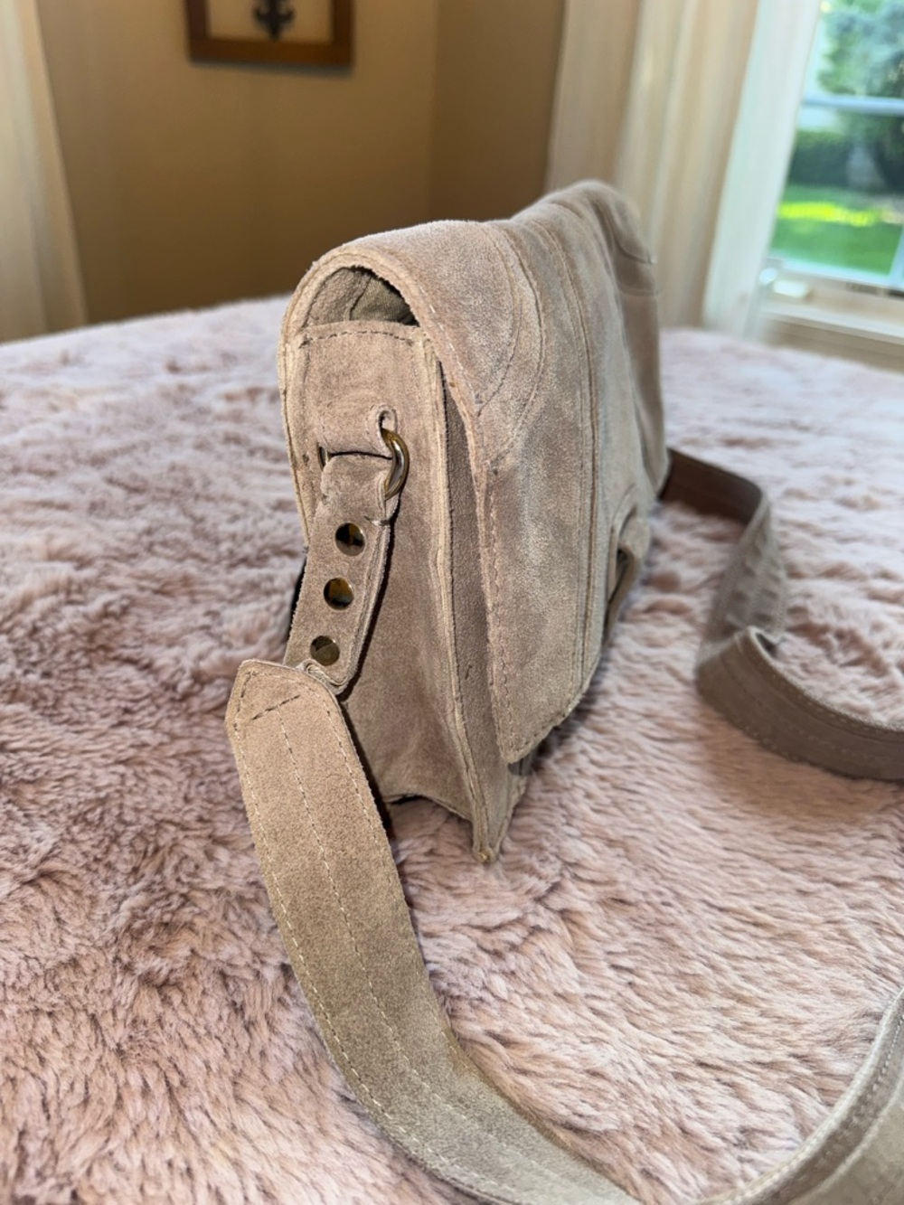 Zara Suede Leather Crossbody Bag - Picture 2 of 10